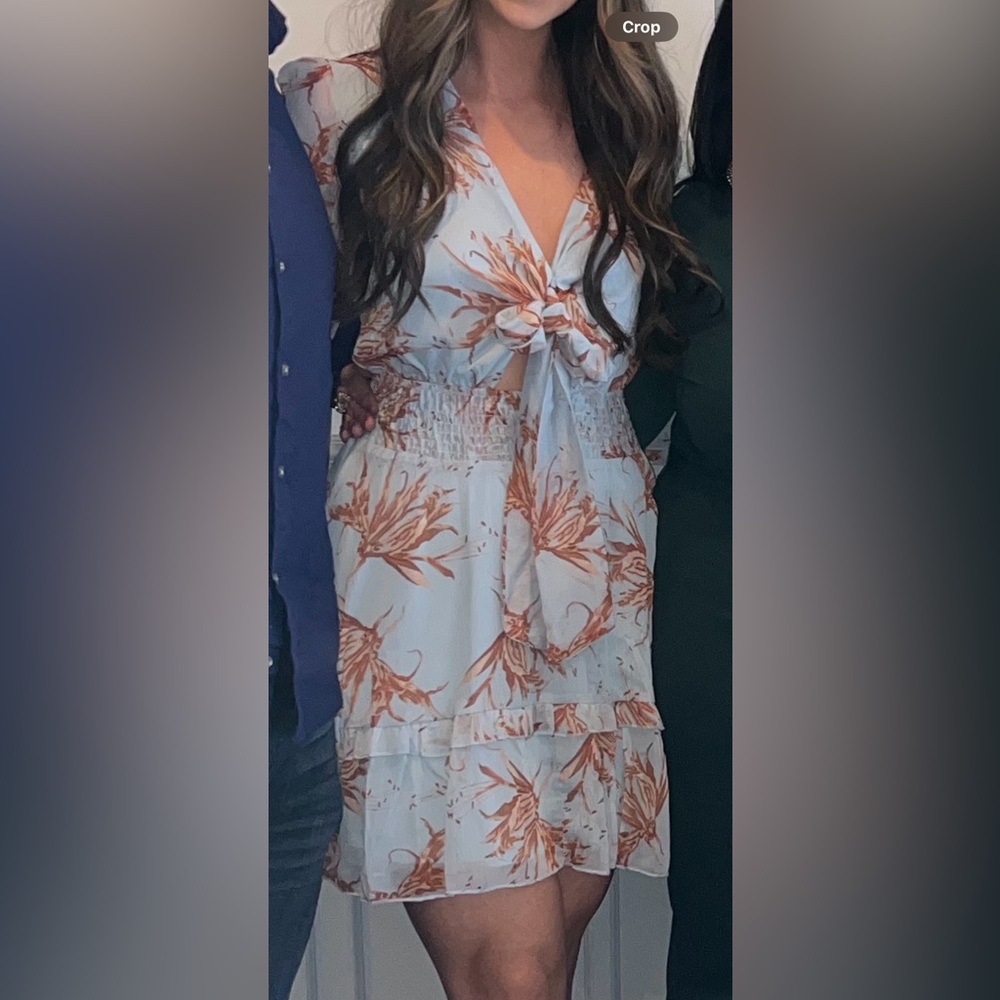 Elegant Tie-Front Floral Dress